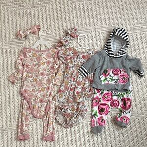 Floral and Striped Kids Matching Set